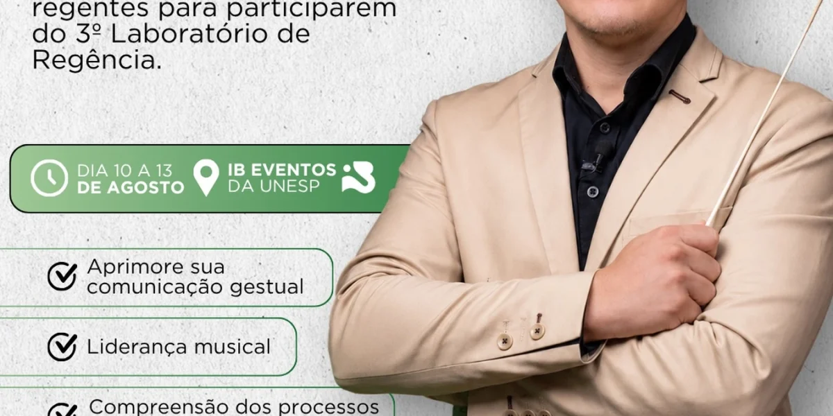 A Orquestra Filarmônica do Instituto de Biociências de Botucatu (OFIBB) convida estudantes, maestros e músicos para participarem do III Laboratório de Regência.